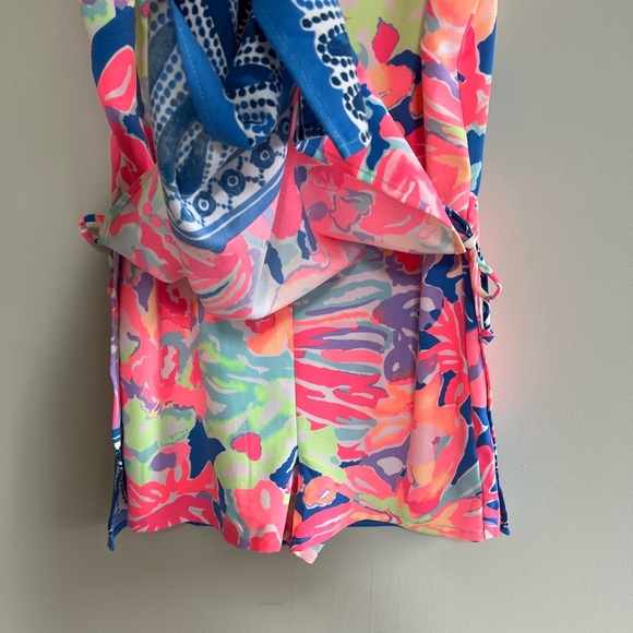 Lilly Pulitzer Donna Romper Dress in Beautiful Beach (Pink/Blue), size 4 - Picture 5 of 13
